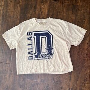 Comfort Colors Dallas Cowboys Cropped Tshirt- Large